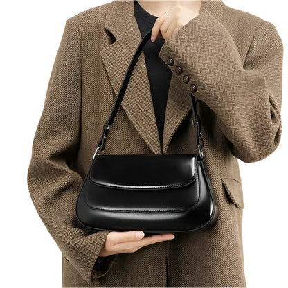 Women Vintage Underarm Genuine Leather Bag