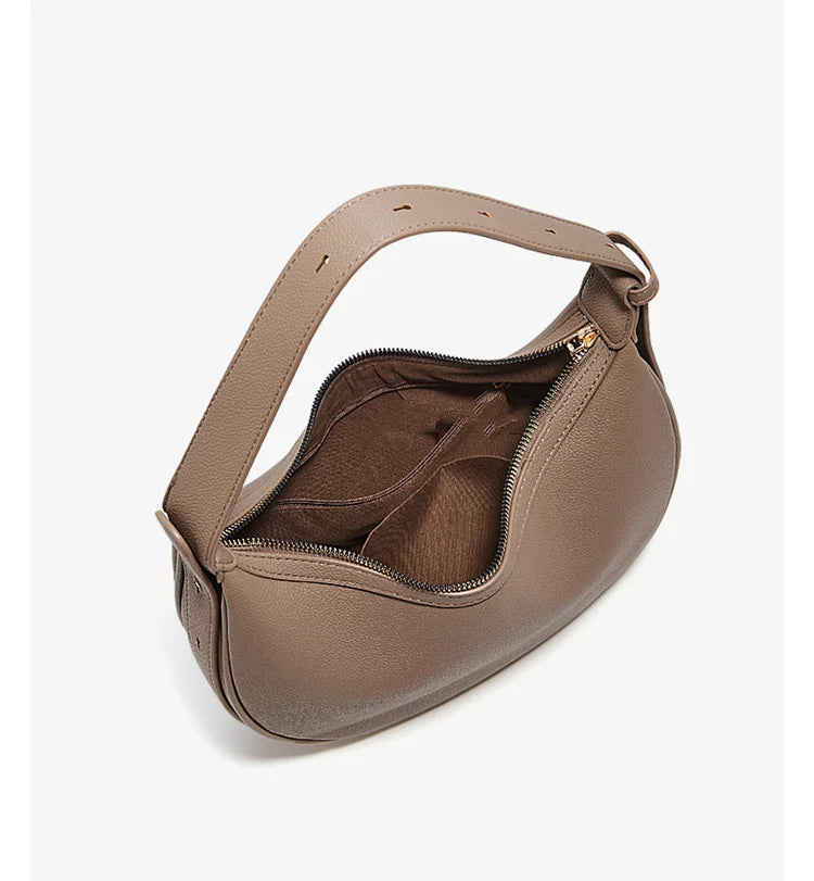 Women Shoulder Bag | Leather Crescent Underarm Bag | Minimalist Crossbody Bag