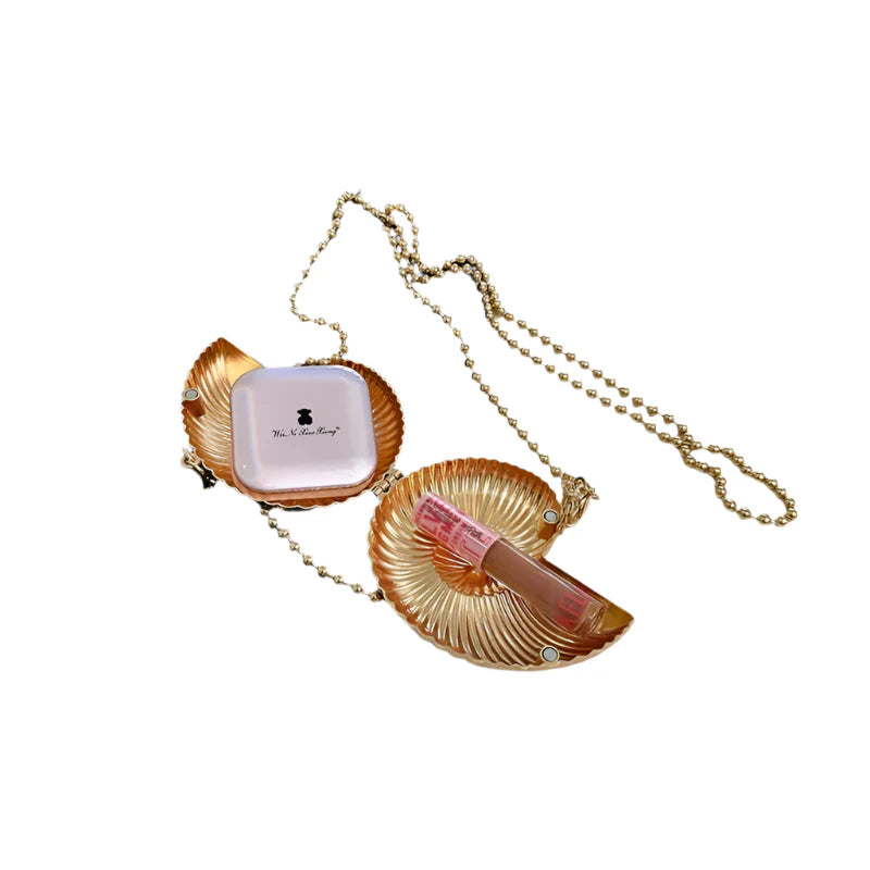 Women Conch Dinner Bag | Shoulder Bag | Messenger Crossbody Bag | Metal Chain Clutch | Shell Bag