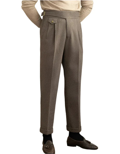 Men Retro Straight Pants | Old Money High Waist Pants | Office-Trousers | Dress Pants