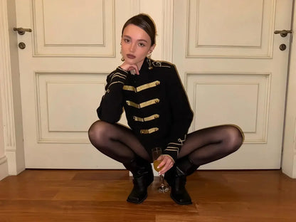 Women Napoleon Coat | Full Sleeves | Spring Jacket | Coat | Military Blazer