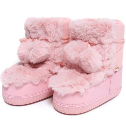 Women Warm Fur Ankle Snow Boots | Ski Boots | Winter Boots pink