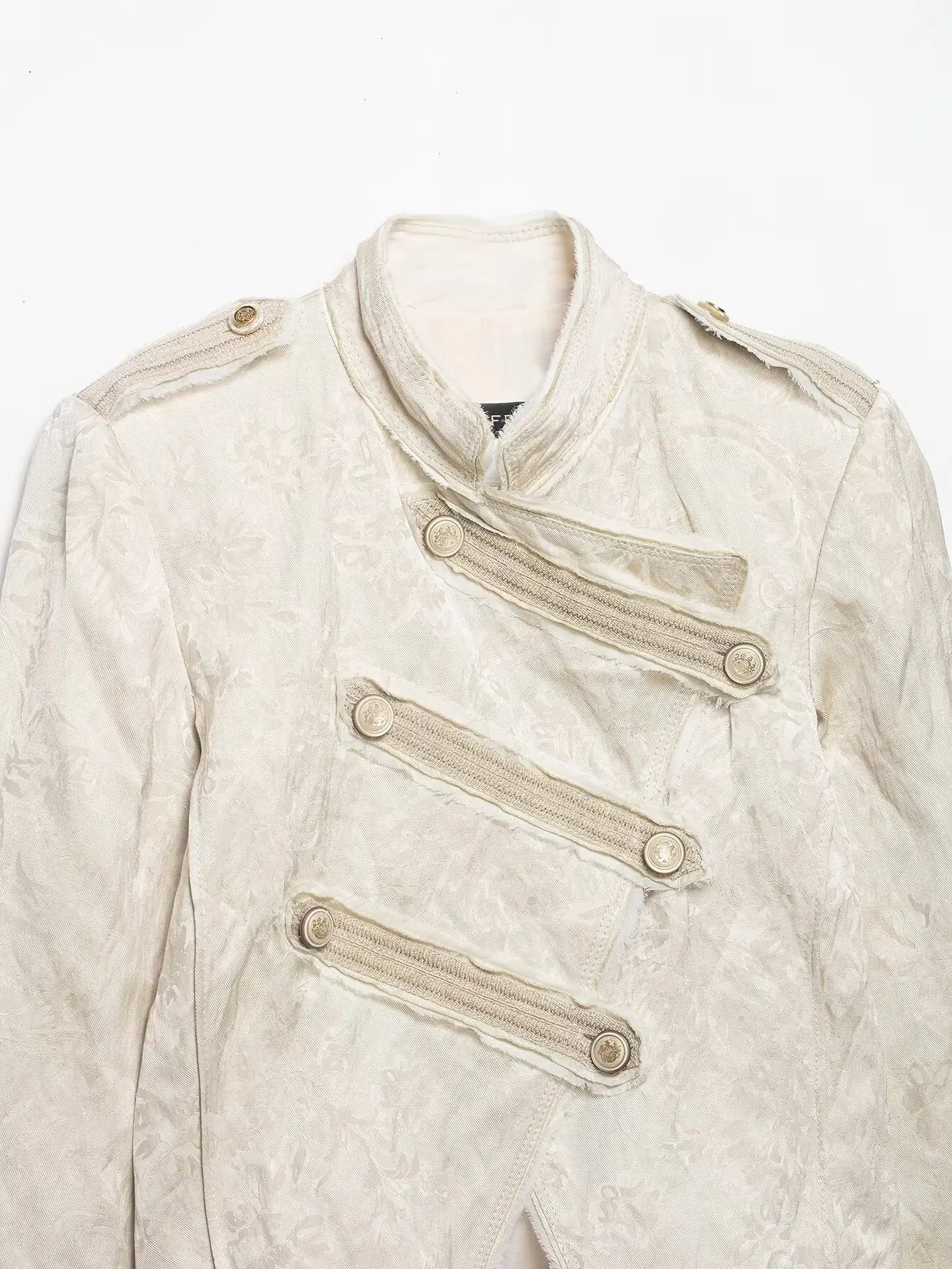 Women Napoleon Jacket | Casual Short Coat | Asymmetrical | Double-Breasted | Long Sleeves | Stand Collar Jacket