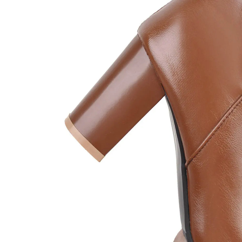 Women Long Boots | Leather Boots | Knee High | Block Heels