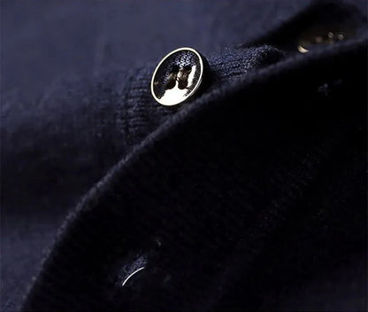Men Pure Wool Sweater | Polo Knitted Pullover | Warm