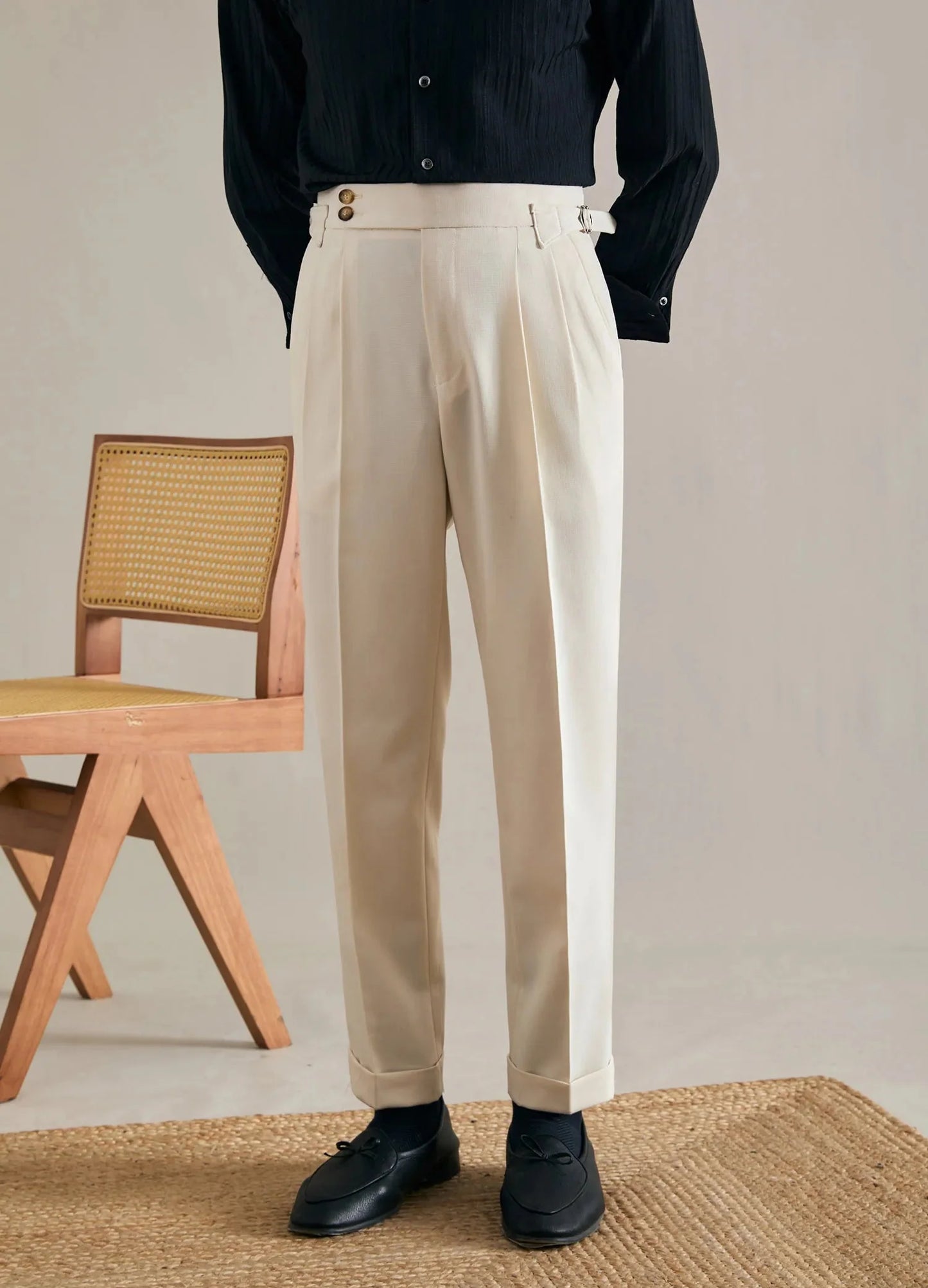 Men Business Suit Pants | Dress Pants | Parisian | Button-Down Style Trouser