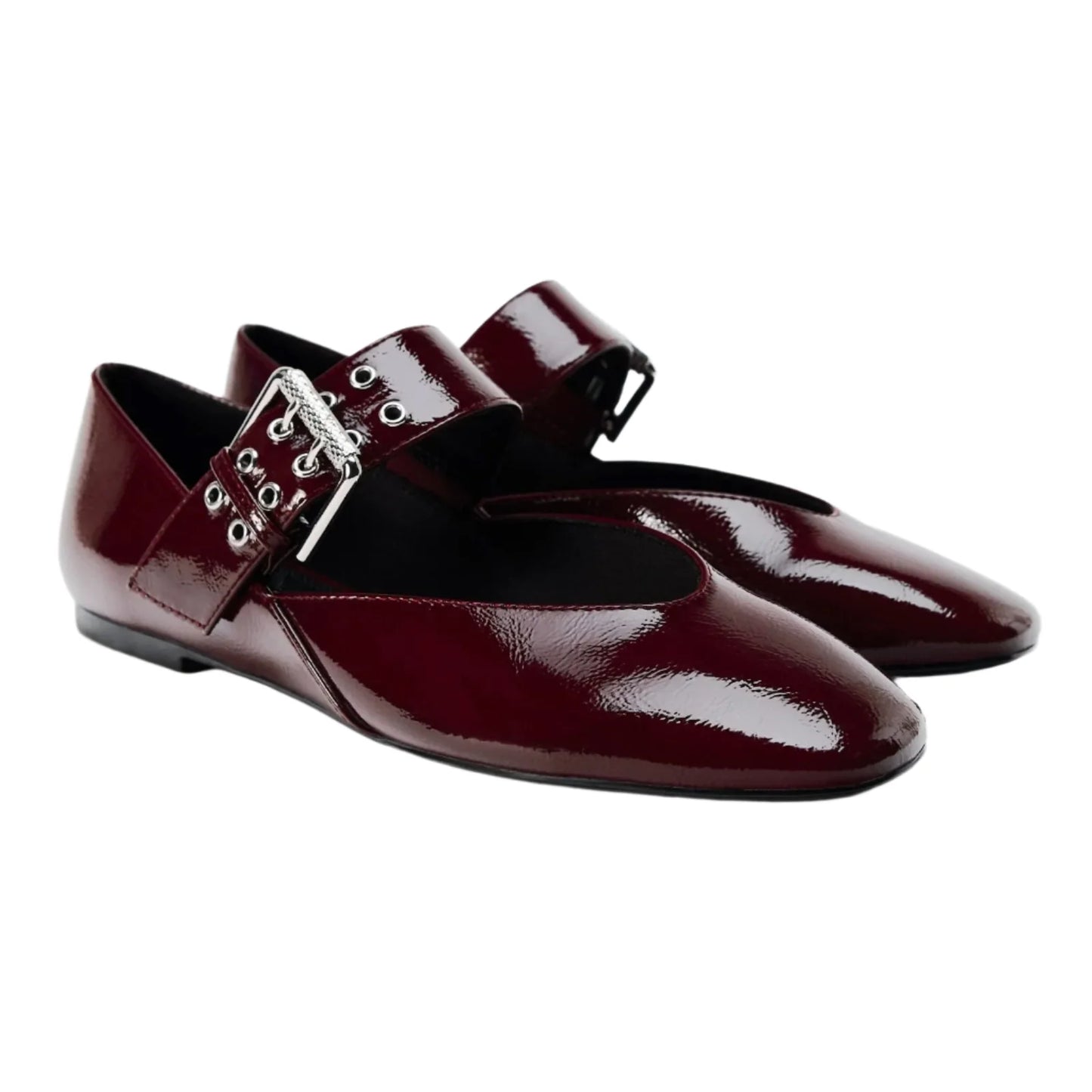 Women French Mary Jane Shoes | Marry Jane Flats wine red