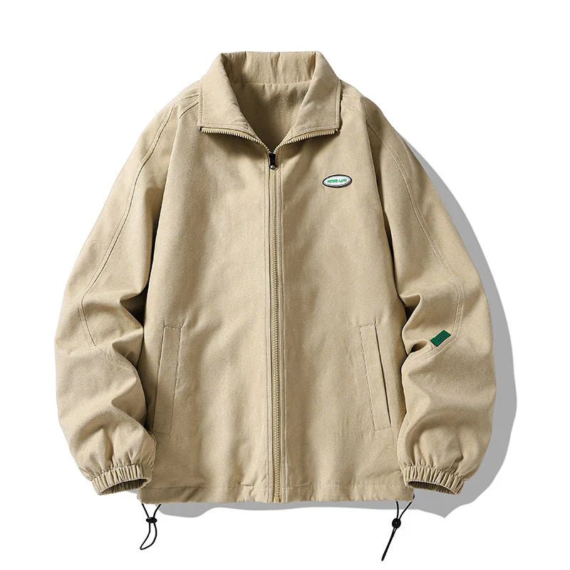 Unisex Oversized Bomber Jacket | Men Vintage Baggy Zip Up Jacket Khaki