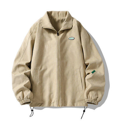 Unisex Oversized Bomber Jacket | Men Vintage Baggy Zip Up Jacket Khaki