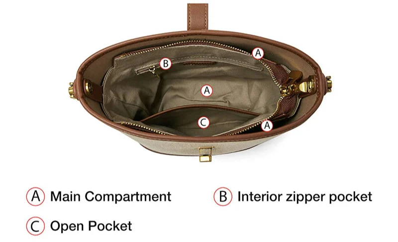 Women Small Bucket Shoulder Bag | Crossbody Handbag | Purse