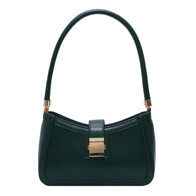 Women Buckle Shoulder Bag green