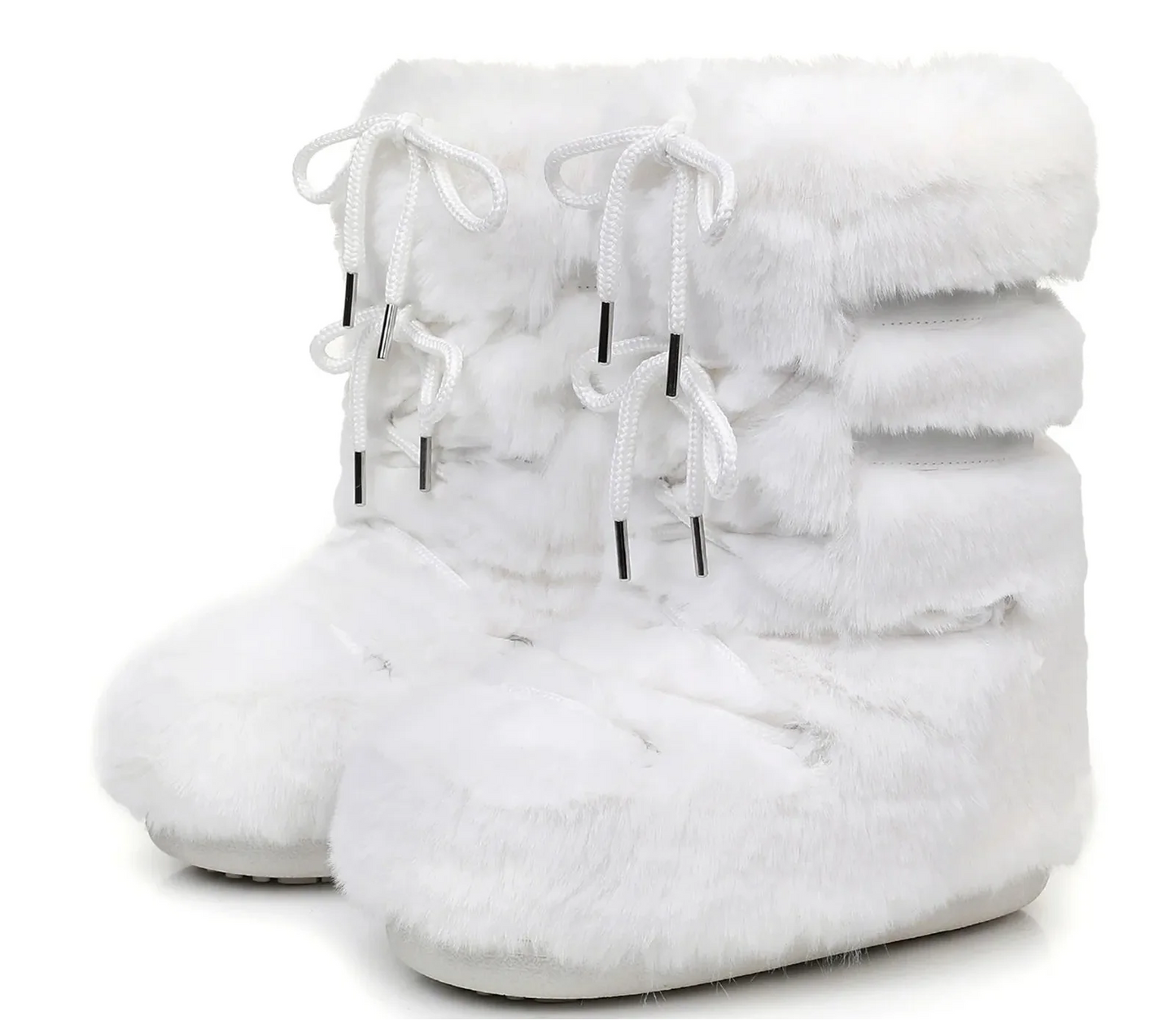 Women Winter Lace-up Ankle Boots | Snow Boots | Classic Platform Boots | Waterproof | Non-slip | Ski Boots white 1