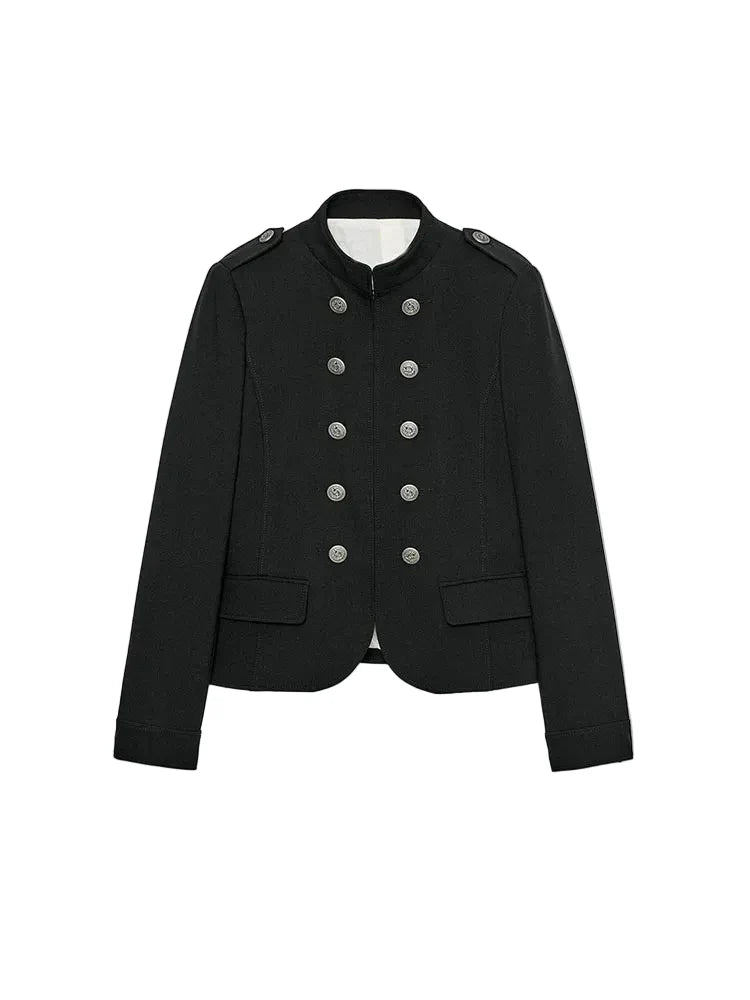Women Napoleon Jacket | Slim Fit | Long Sleeve | Stand Collar