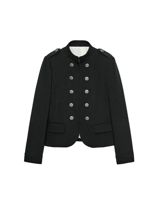 Women Napoleon Jacket | Slim Fit | Long Sleeve | Stand Collar