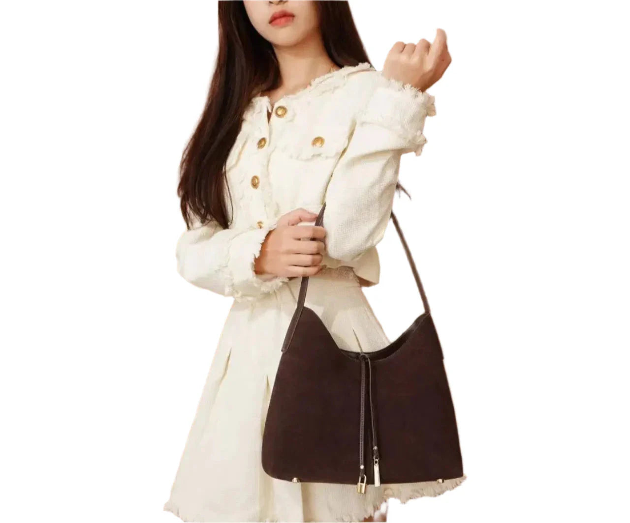 Women Suede Tote Armpit Handbag