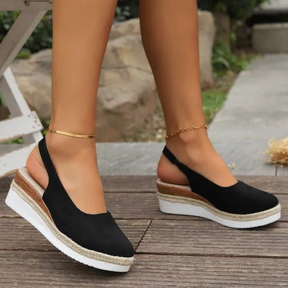 Cleo | Women's Espadrille Wedge Sandals Slingback Slip On