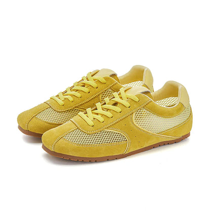 Women Mesh Sneakers | Summer German Training Shoes | Flat Shoes | German Army Trainers Yellow