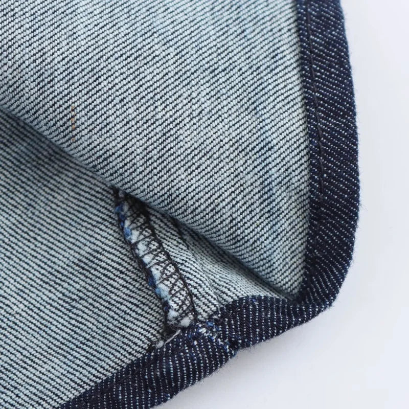 Women Denim Midi Dress | Ruched Waist | Fitted Dress