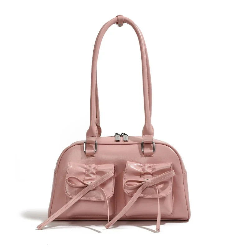 Women Bowknot Shoulder Bag Pink