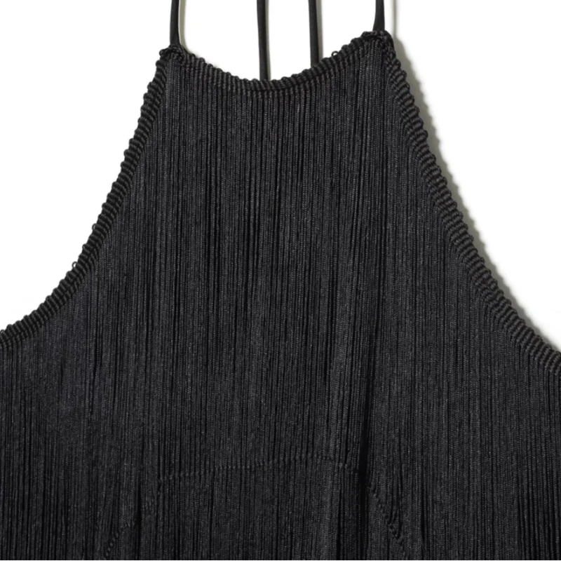 Women Long Tassel Top | Halter Neck | Sleeveless | Backless