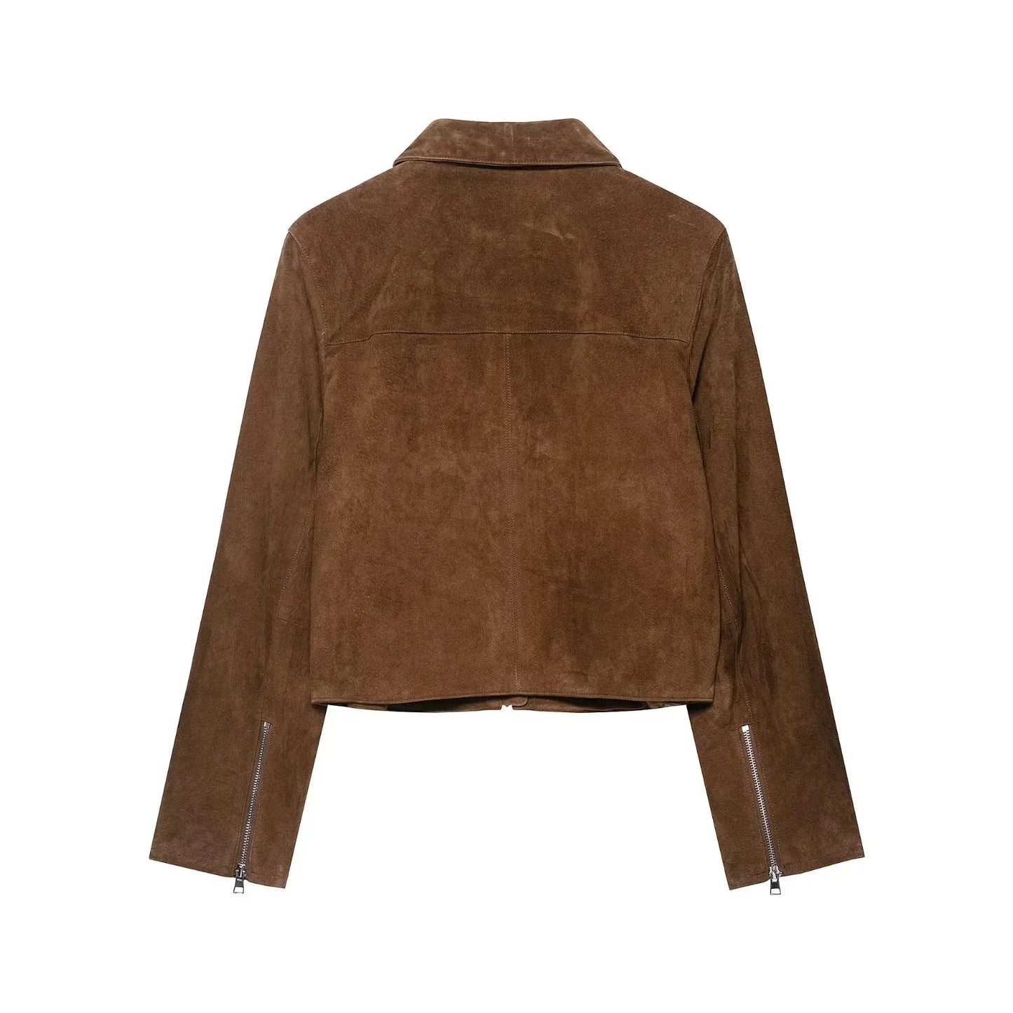 Women Short Suede Jacket | Long Sleeve | Fall | Casual Vintage Jacket