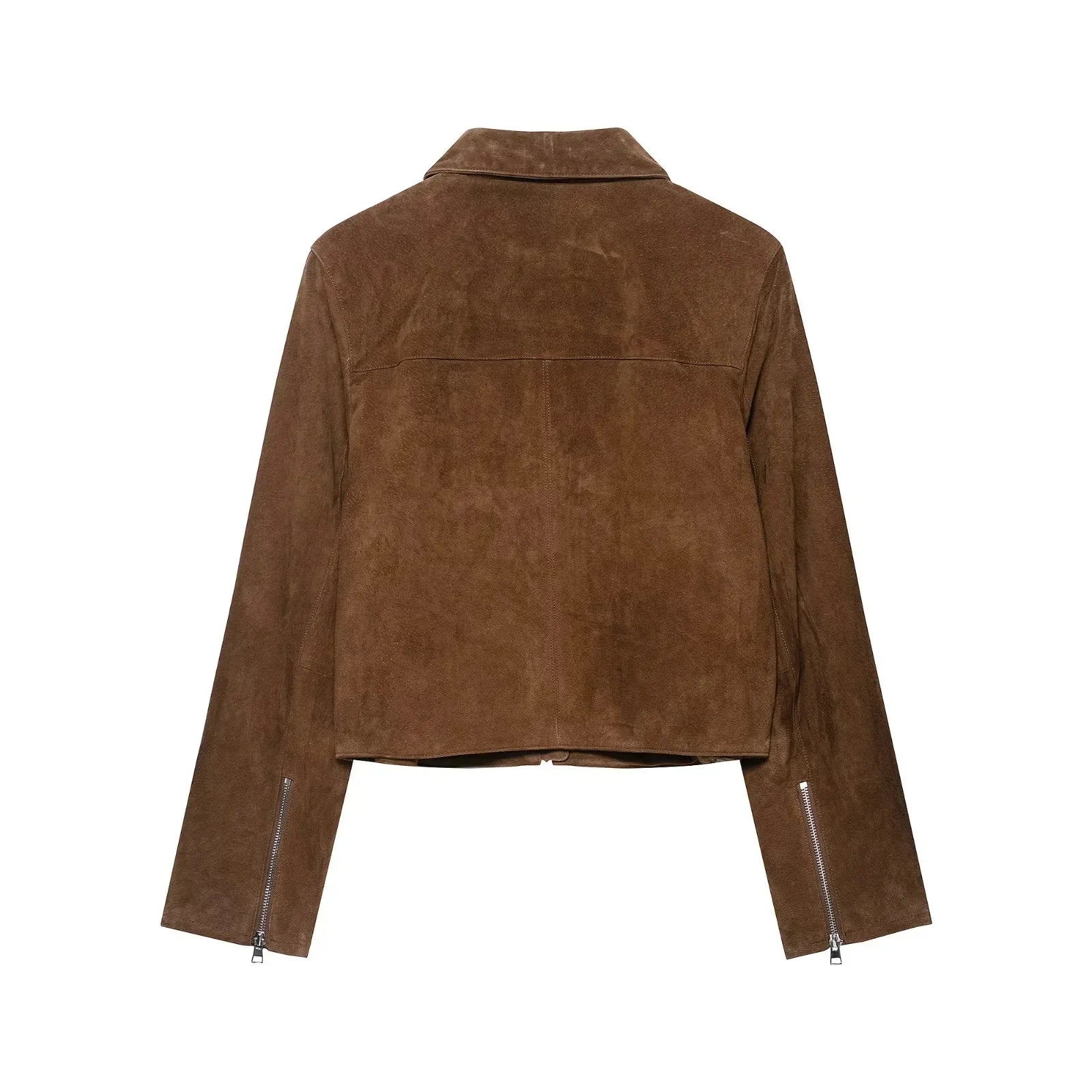 Women Short Suede Jacket | Long Sleeve | Fall | Casual Vintage Jacket
