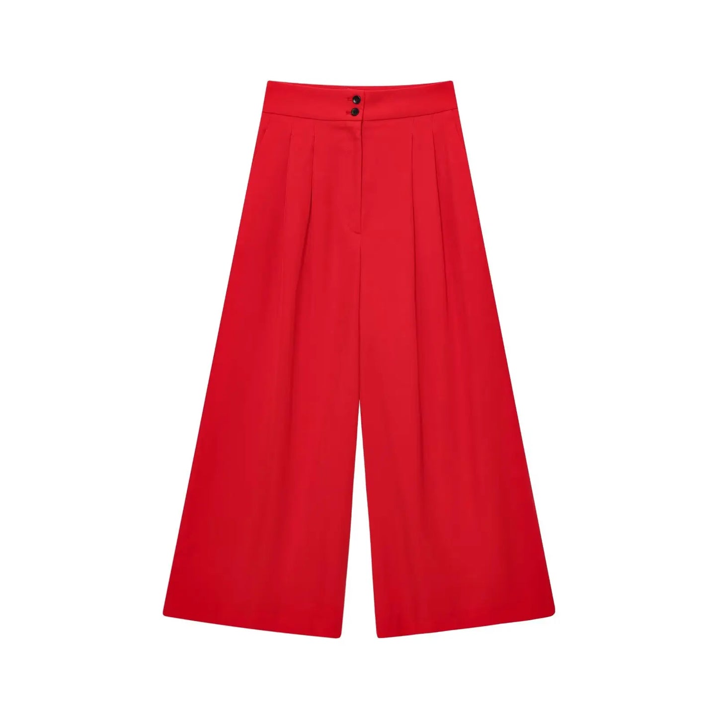 Women Sleeveless V-Neck Top With Belt Straight Pants Set | Top Trouser Suit | 2 Piece Set Red Bottom