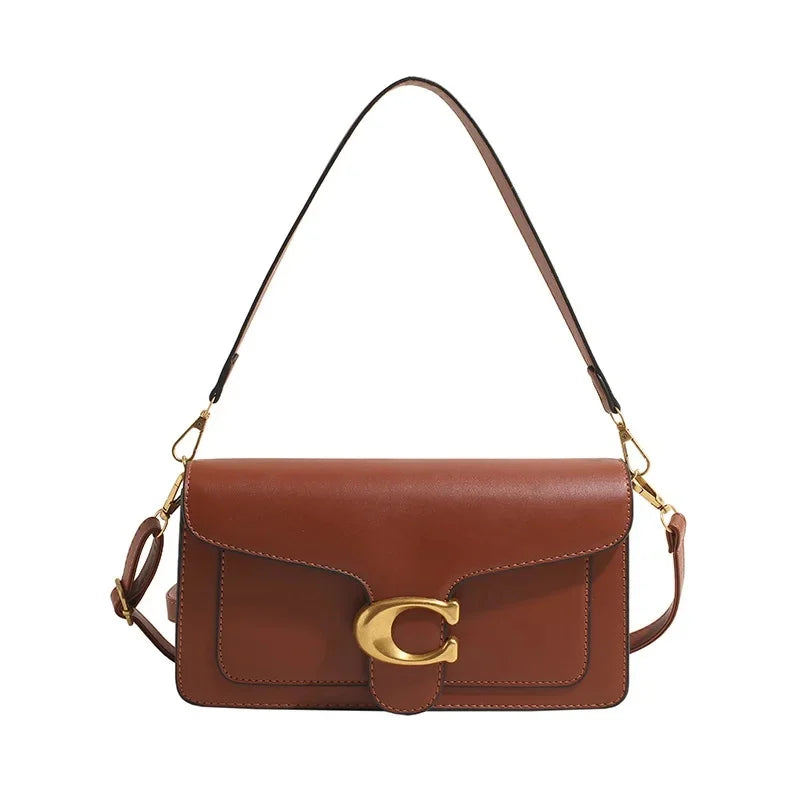 Women Leather Shoulder Bag | Underarm Bag | Crossbody Bag | Square Bag light Brown