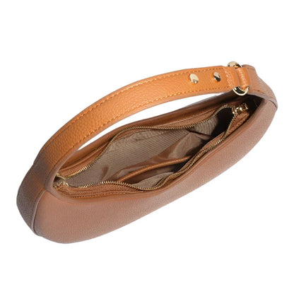 Women Vintage Half Moon Bag | Lychee Texture Rivet Underarm Bag