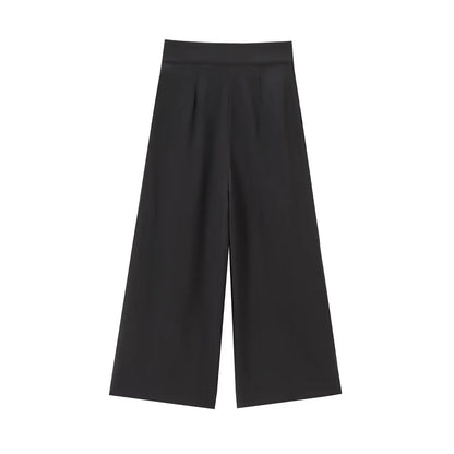 Women Sleeveless V-Neck Top With Belt Straight Pants Set | Top Trouser Suit | 2 Piece Set