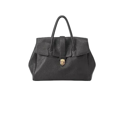 Women Large Capacity Leather Retro Handbag Black L