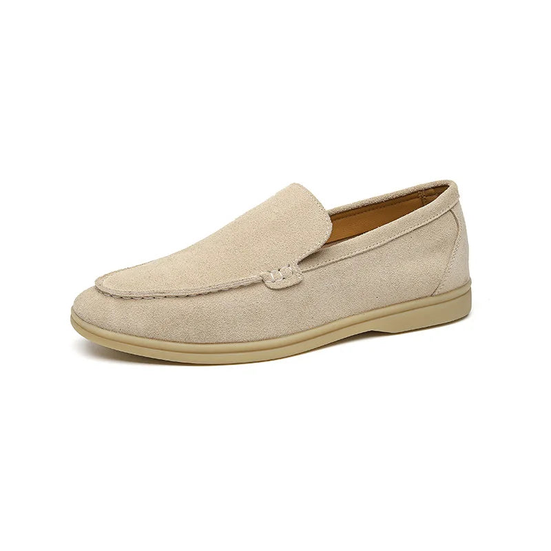 Men Genuine Leather Loafers | Moccasins | Suede Loafers Beige