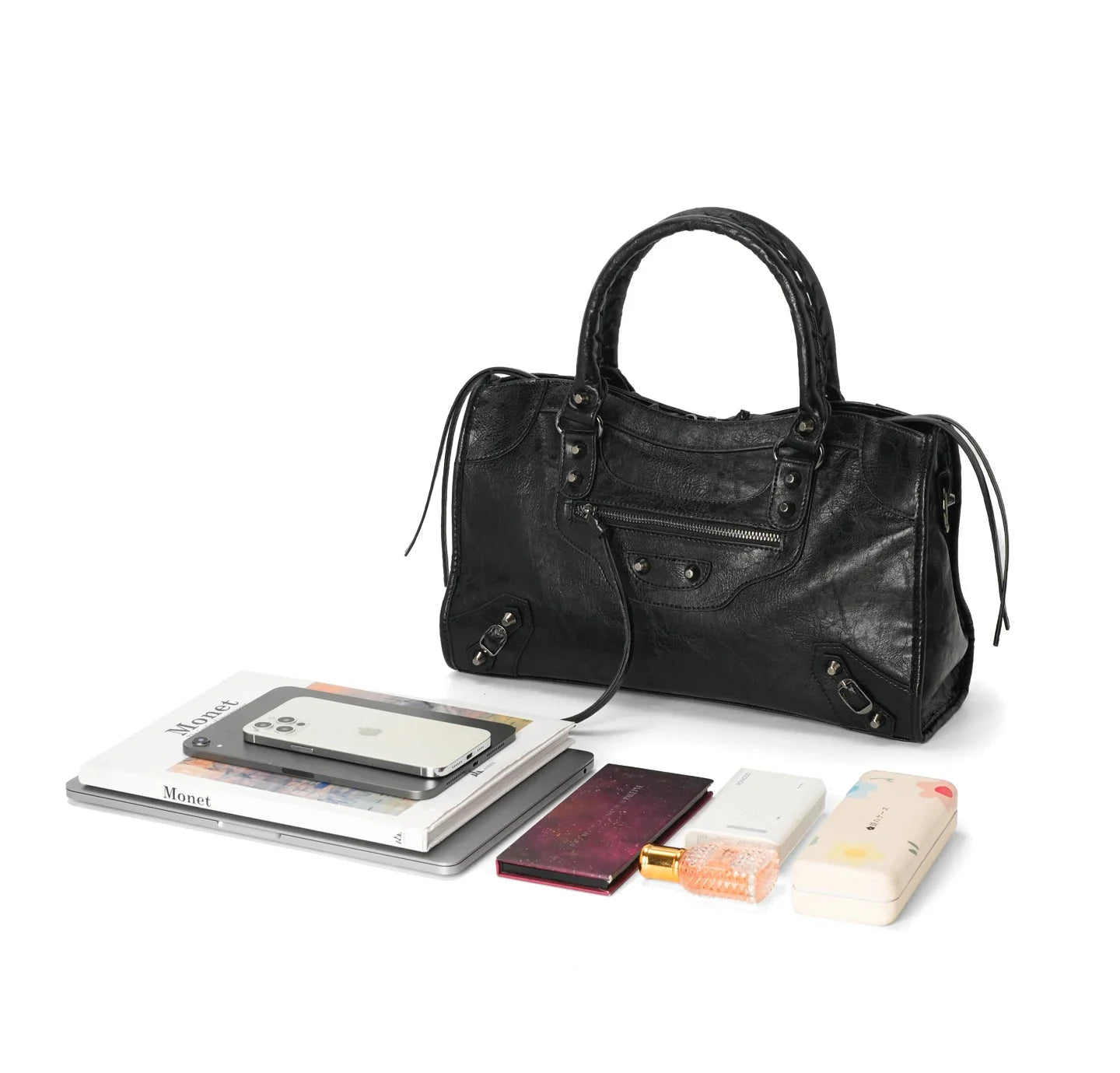 Women Paris Retro Motorcycle Bag | Large Capacity | Suede Leather Bag | Crossbody