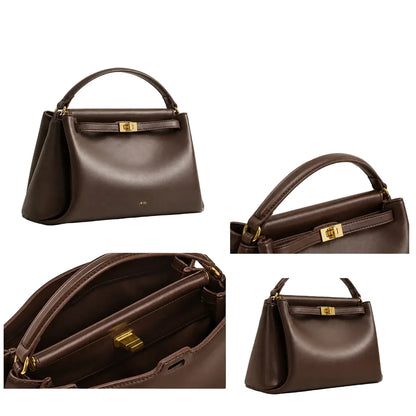 Women Leather Small Bag | Crossbody Purse | Top Handle Bag | Shoulder Satchel Bag | Square