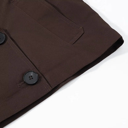 Women Cropped Trench Coat | Long Sleeve | Casual Classic
