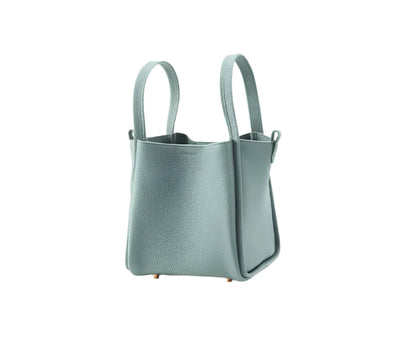 Women Leather Bucket Shoulder Bag | Large Capacity Handbag Green