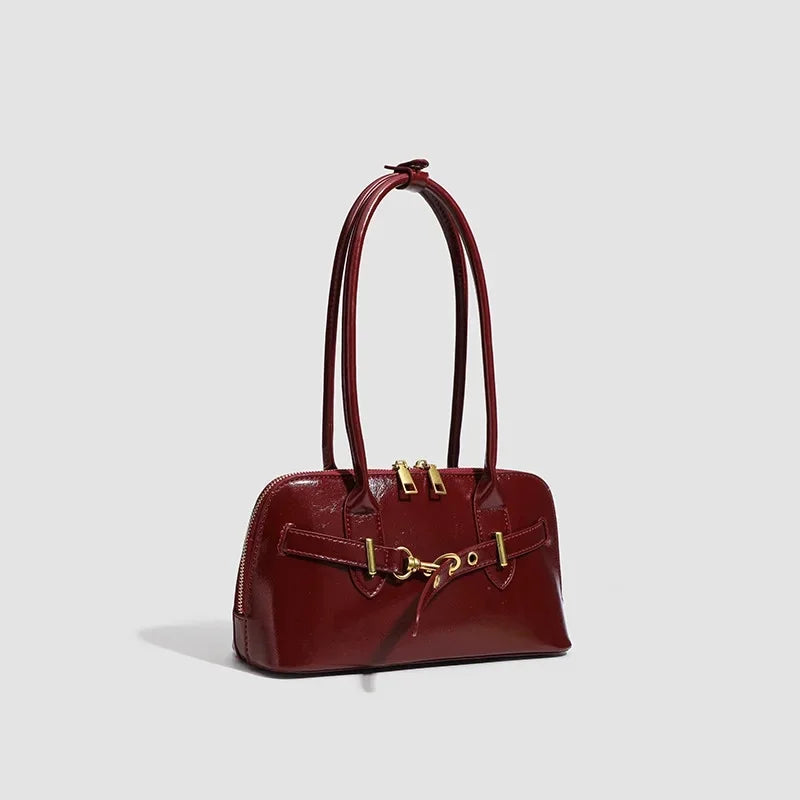 Women Retro Large Capacity Shoulder Bag | Underarm Bag | Minimalist Burgundy