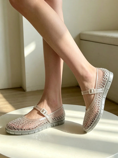 Women Mary Jane Jelly Sandals | Hollow | Breathable Jelly Shoes | Summer | Beach Shoes
