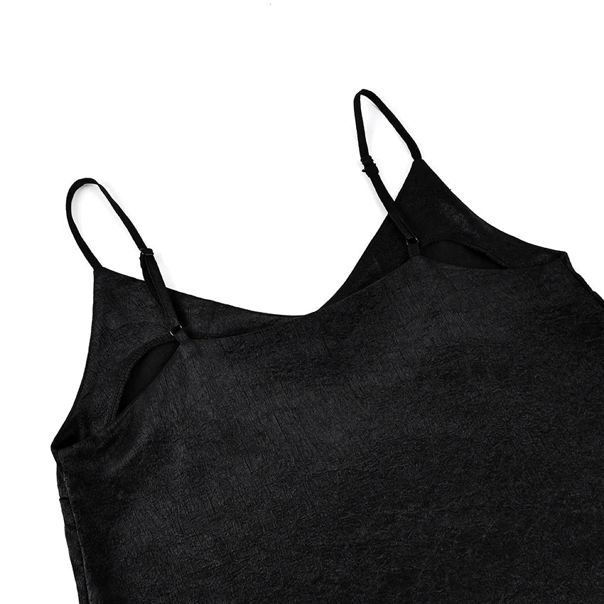 Women Elegant Satin Spaghetti Strap Camisole | Lace Split Vest | Casual Silk Top | Summer