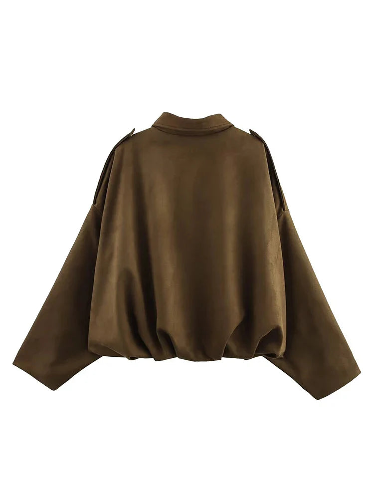 Women Vintage Oversize Bomber Jacket | Loose Jacket
