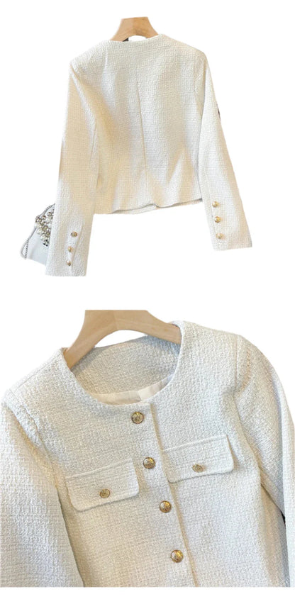 Small Tweed Coat Women | French Vintage Outerwear