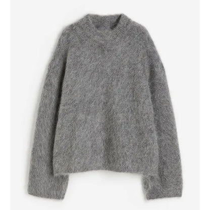 Women Casual Fuzzy Sweater | Pullover | Loose Knitted Sweater | Vintage Streetwear | Long Sleeve | Warm