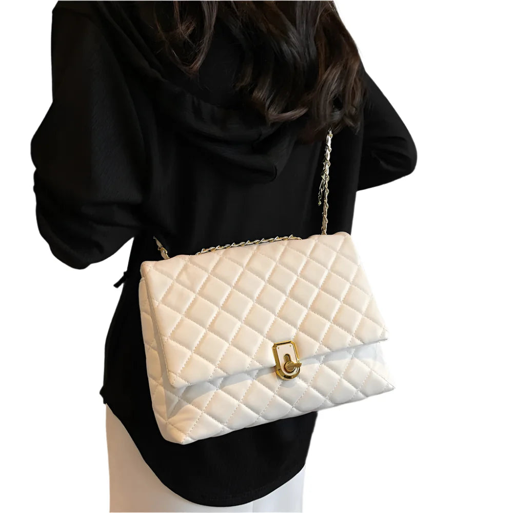 Women Quilted Leather Bag | Classic Flap Crossbody Bag