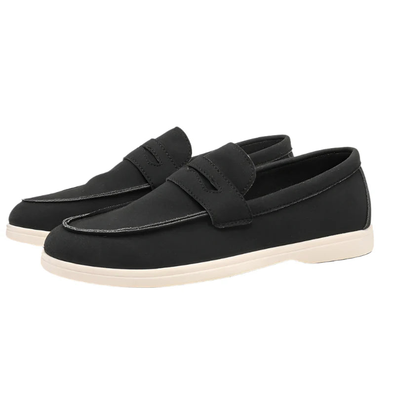 Men Summer Suede Loafers | Breathable Flats | Driving Shoes Black
