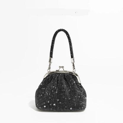 Women Rhinestones Clutch | Shiny Crystal Purse black