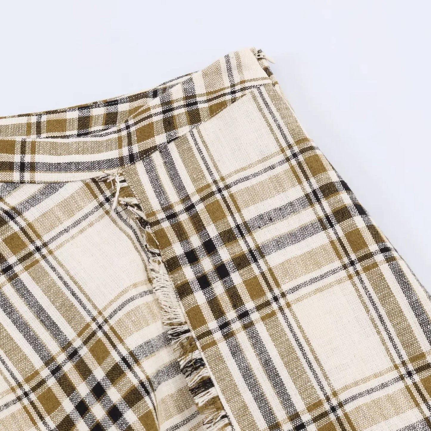Women Vintage Asymmetric Plaid Skirt | Long Skirt | Spring | A-Line | High Waist