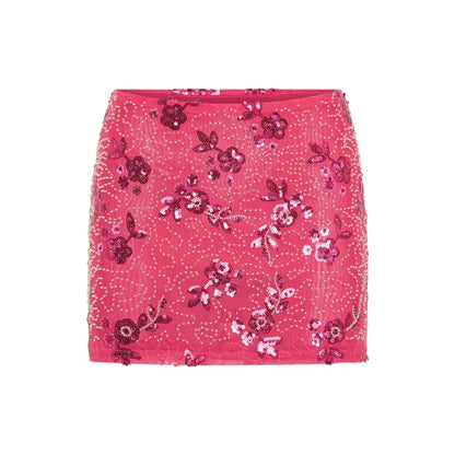 Women Sequin Mini Skirt | Summer Beach Skirt | Vacation Pink skirt