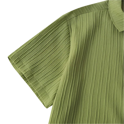 Men Cotton Linen Summer Shirt | Short Sleeve Button Down | Beach Shirt | Casual Breathable Holiday Hawaiian Shirt