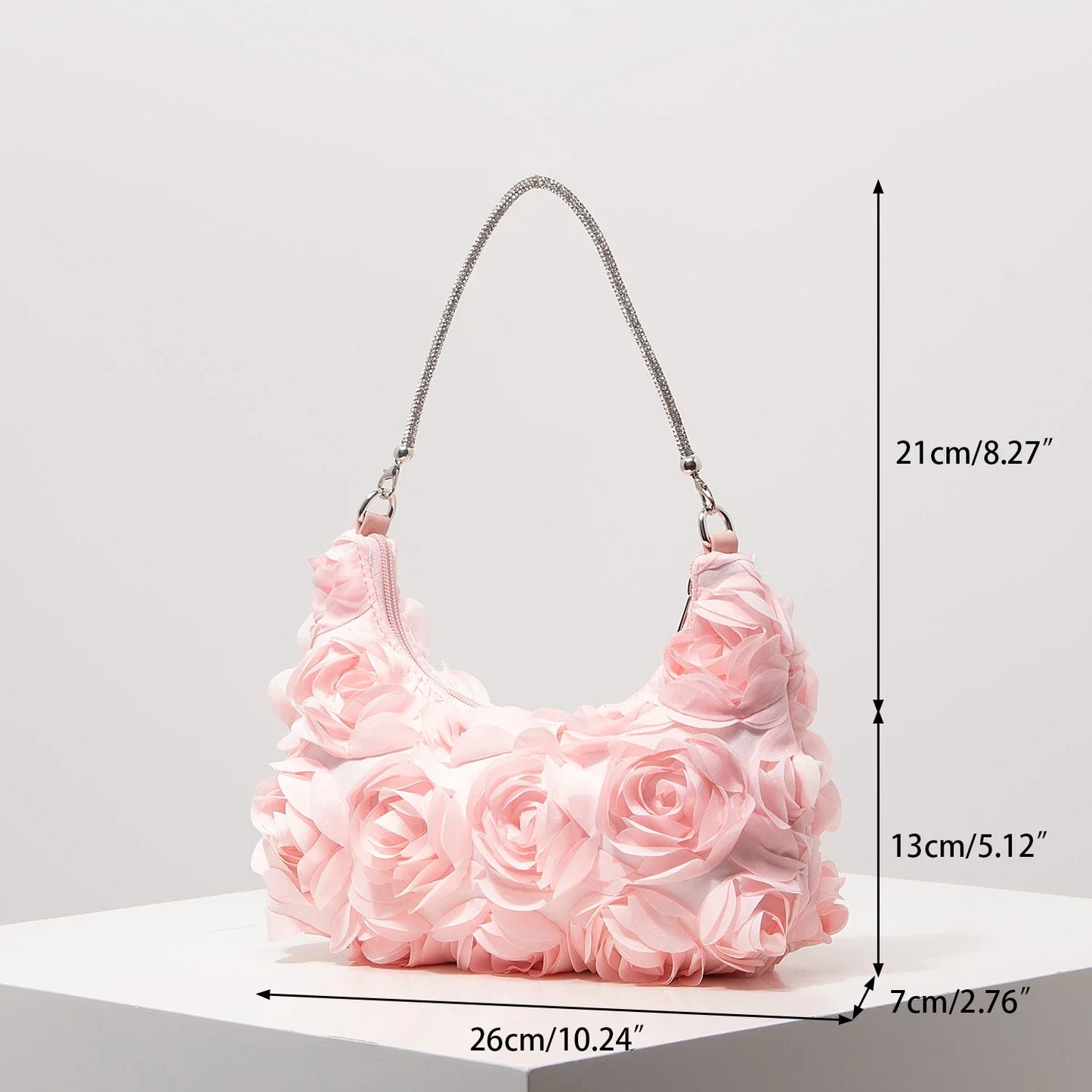 Women Rose Flower Shoulder Bag | Luxury Handbag | Evening Bag