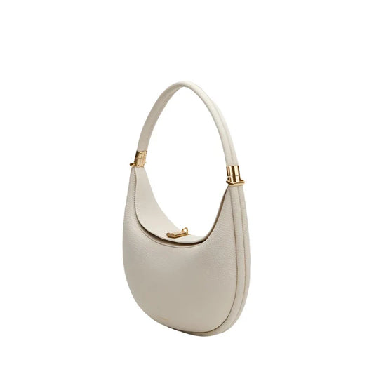 Women Half Moon Shoulder Bag | Luxury Leather Bag | Underarm Handbag | Crossbody Bag White
